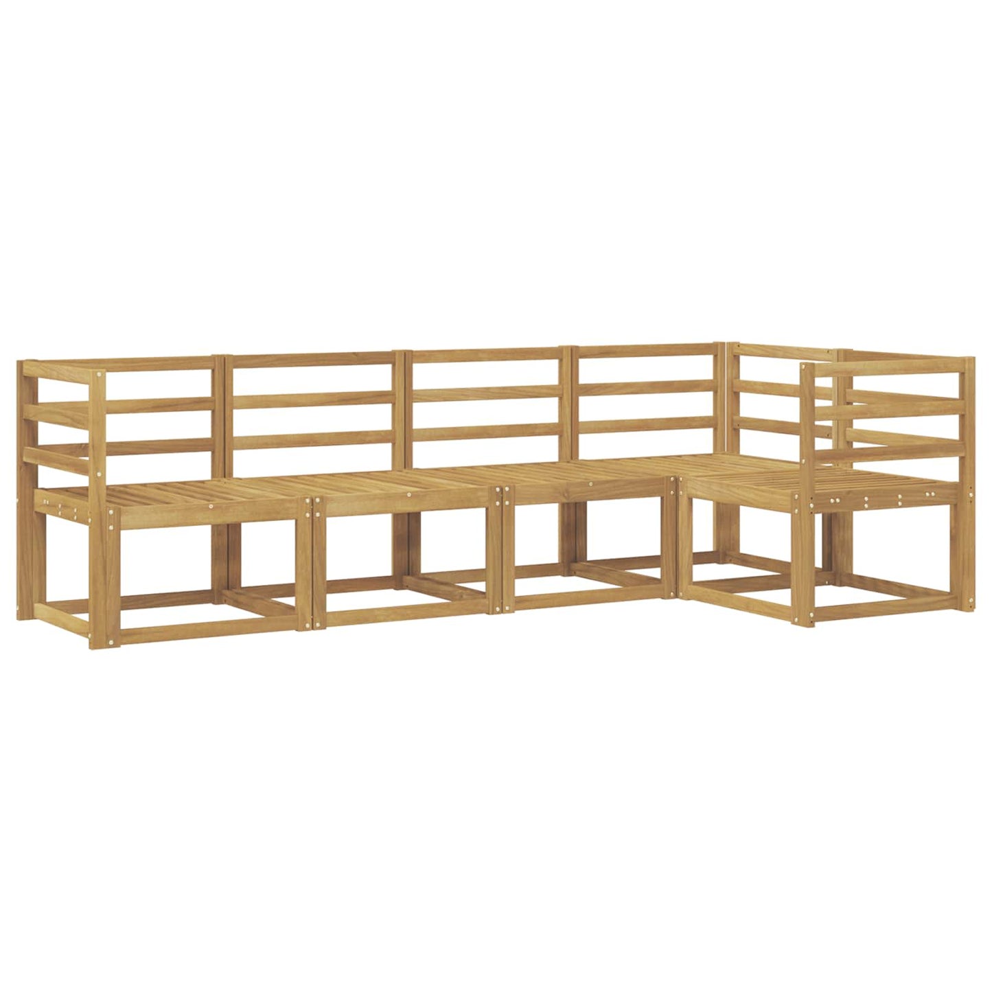 Utendørs sofa-sett 5 stk. Hvit Solid akasietre