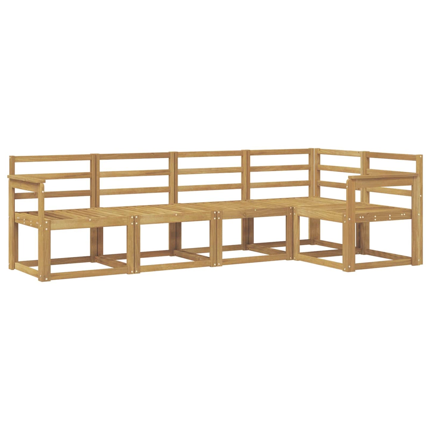 Utendørs sofa-sett 5 pcs Hvit Solid akasietre