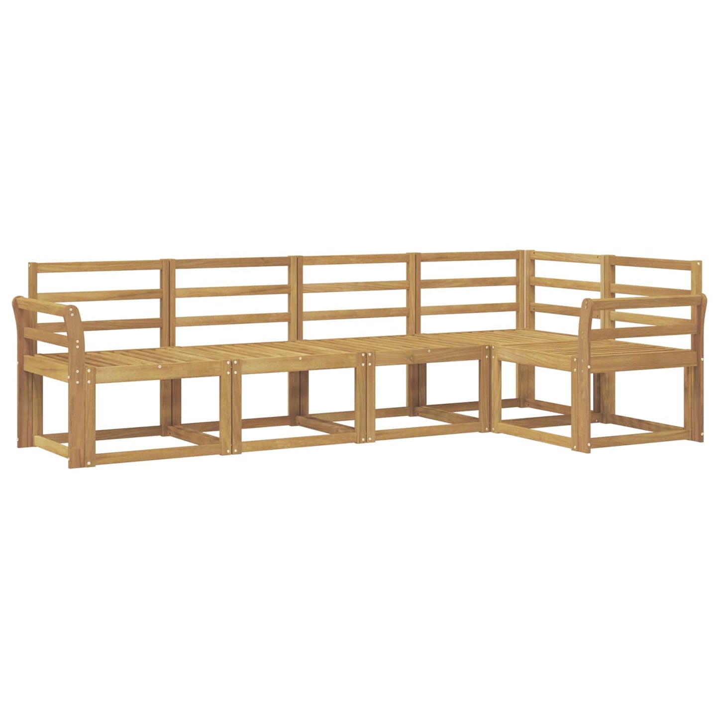 Utendørs sofa-sett 5 pcs Hvit Solid akasietre
