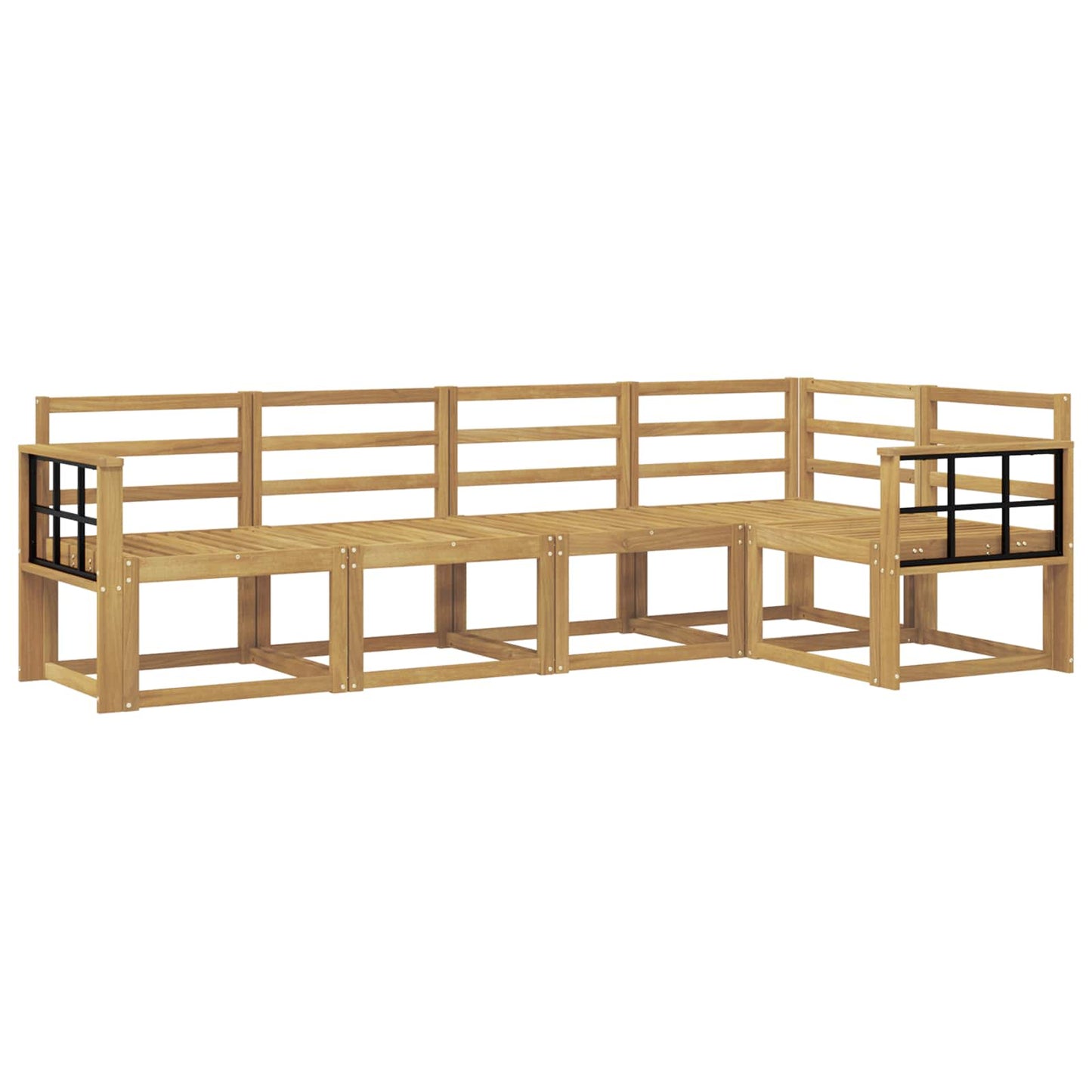 Utendørs sofa-sett 5 pcs Hvit Solid akasietre