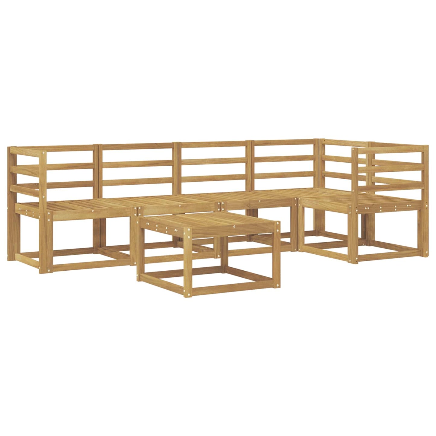 Utendørs sofa-sett 6 stk. Hvit Solid akasietre