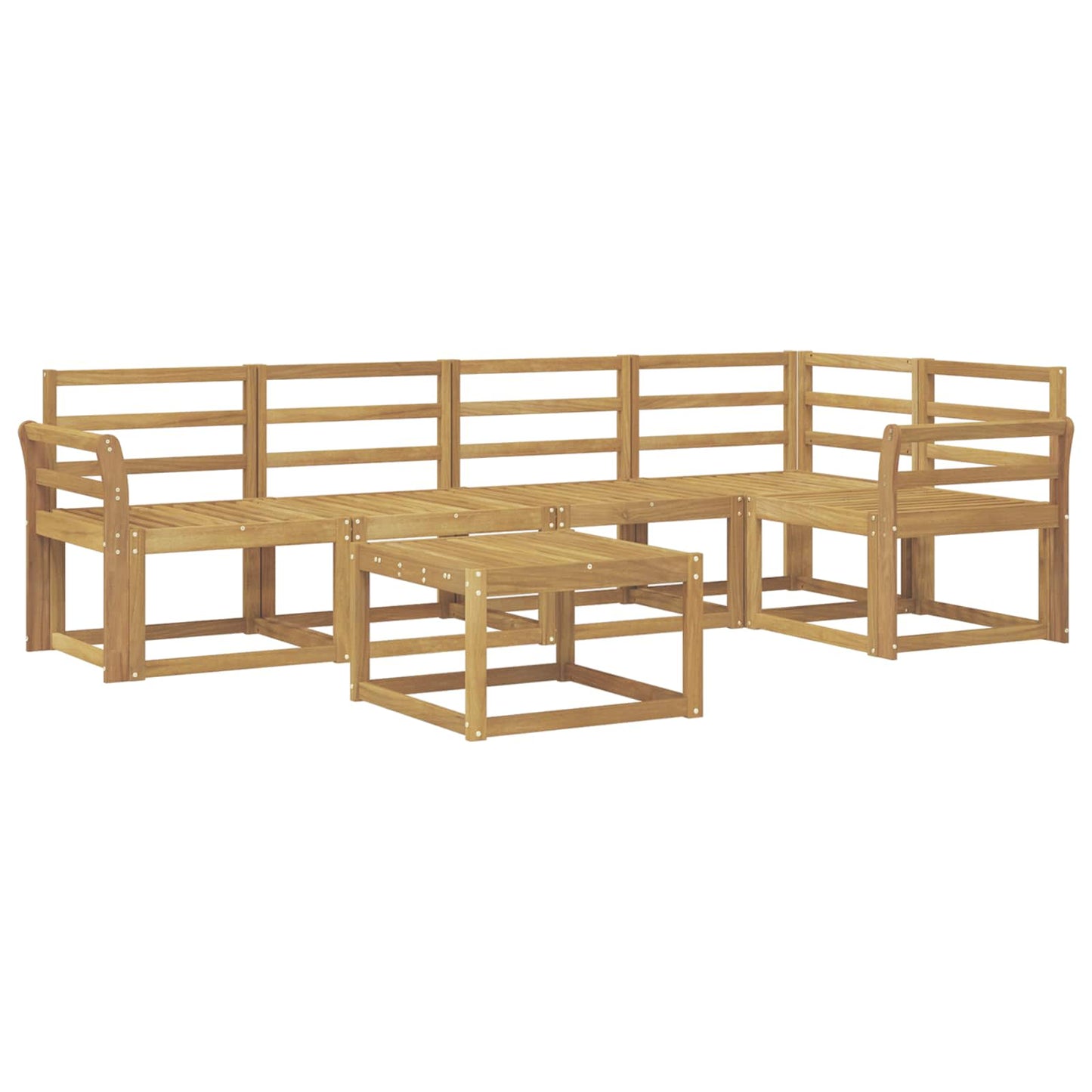Utendørs sofa-sett 6 stk. Hvit Solid akasietre