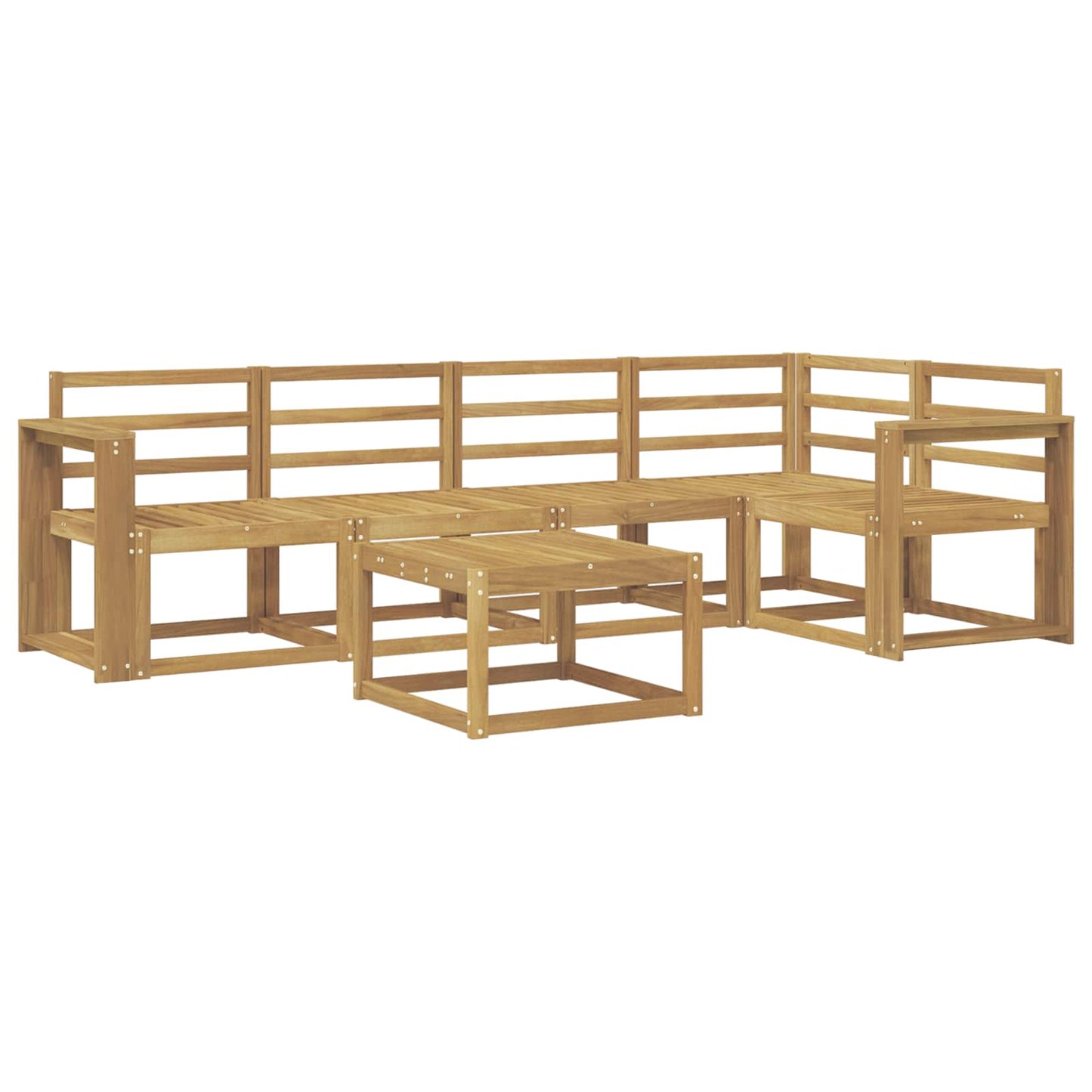 Utendørs sofa-sett 6 pcs Hvit Solid akasietre