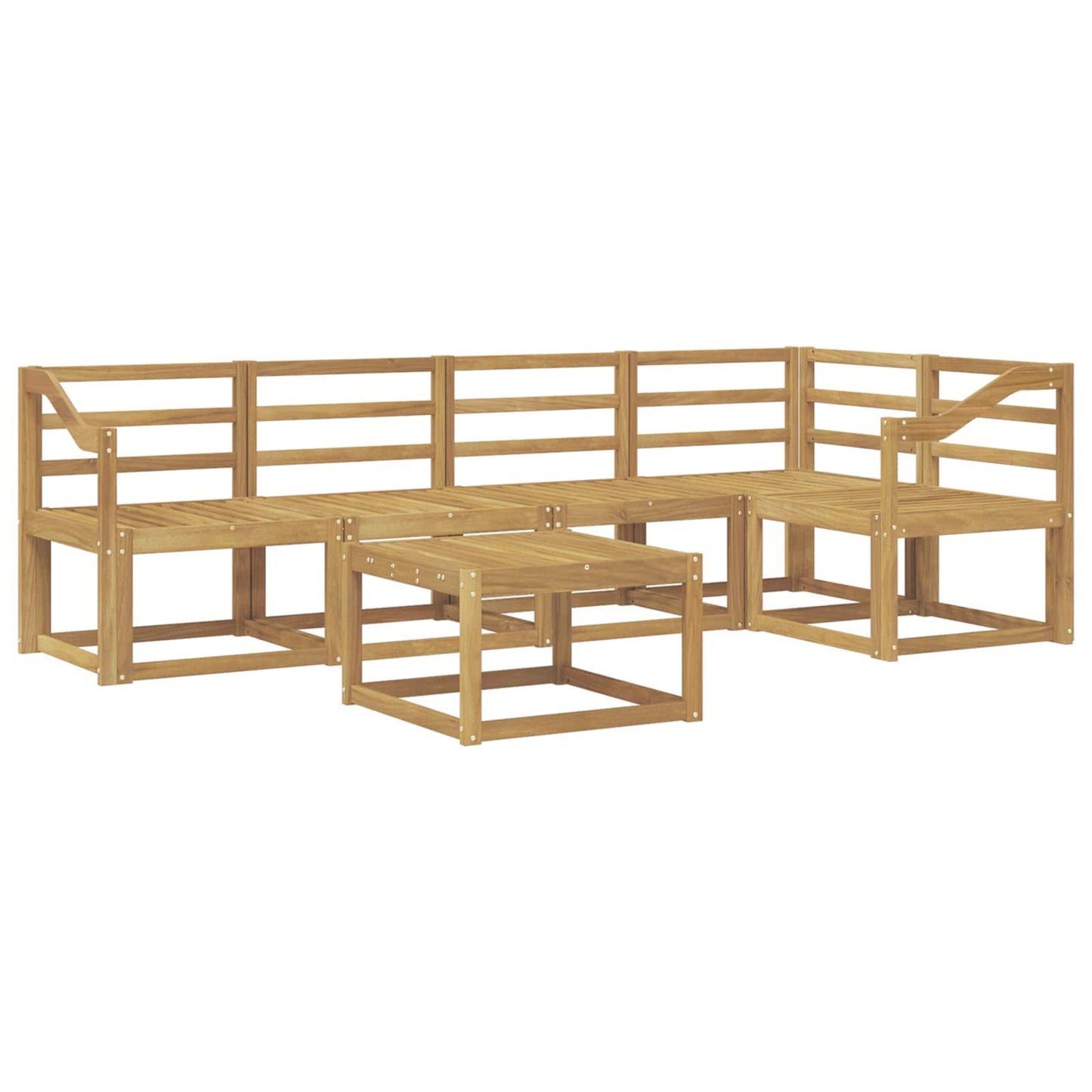 Utendørs sofa-sett 6 pcs Hvit Solid akasietre