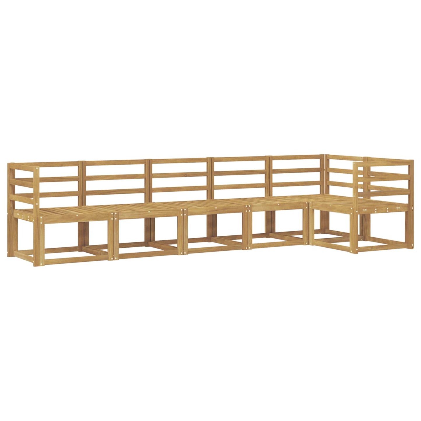 Utendørs sofa-sett 6 pcs Hvit Solid akasietre