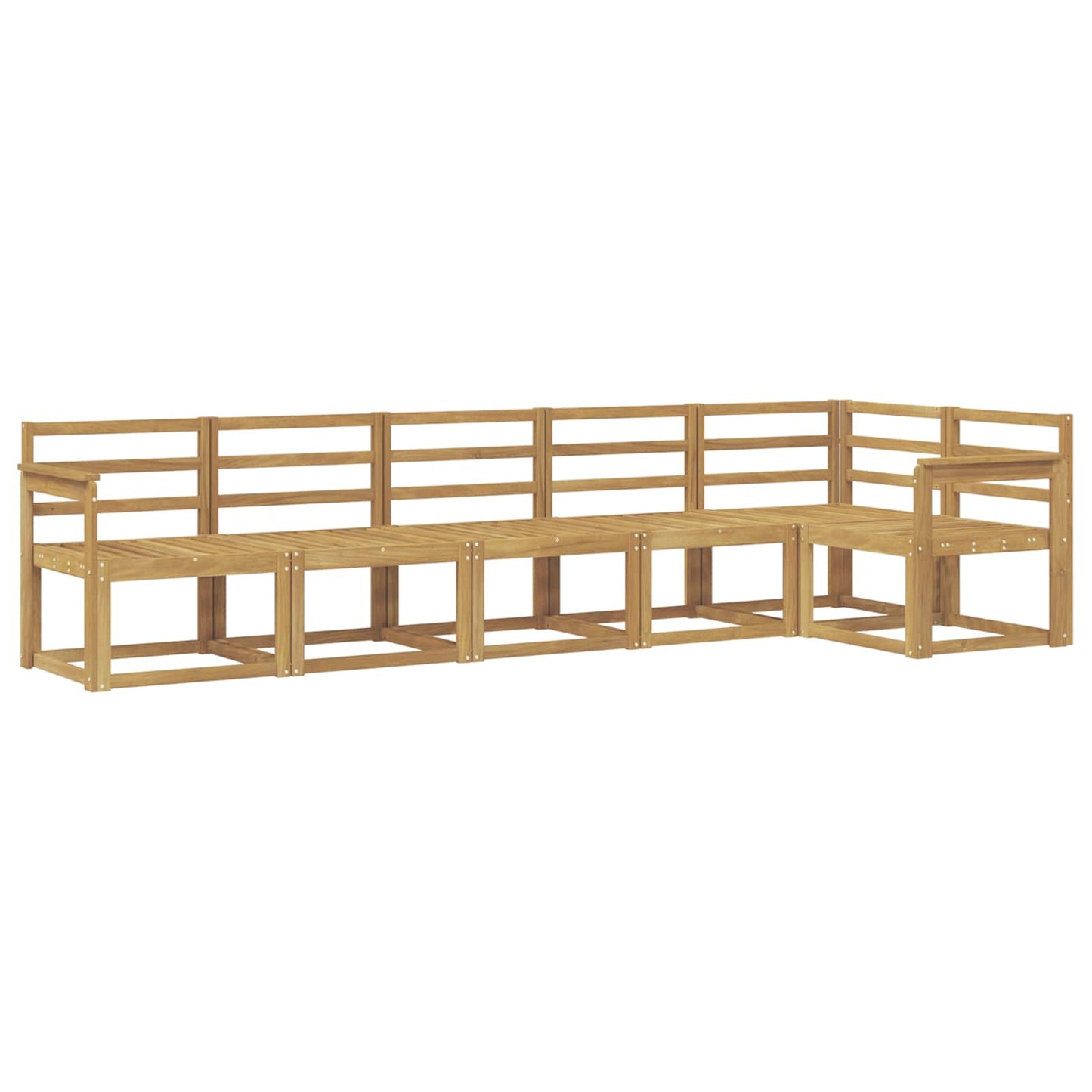 Utendørs sofa-sett 6 pcs Hvit Solid akasietre