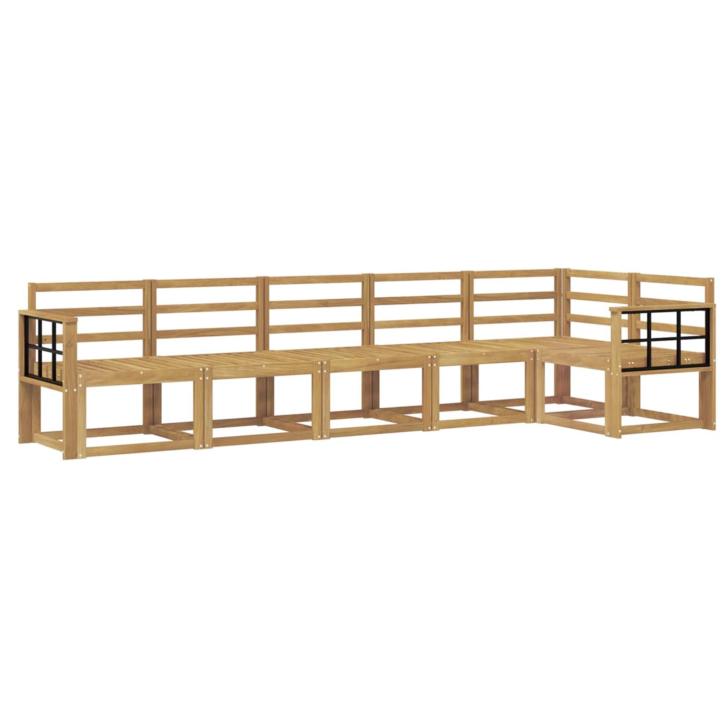 Utendørs sofa-sett 6 pcs Hvit Solid akasietre