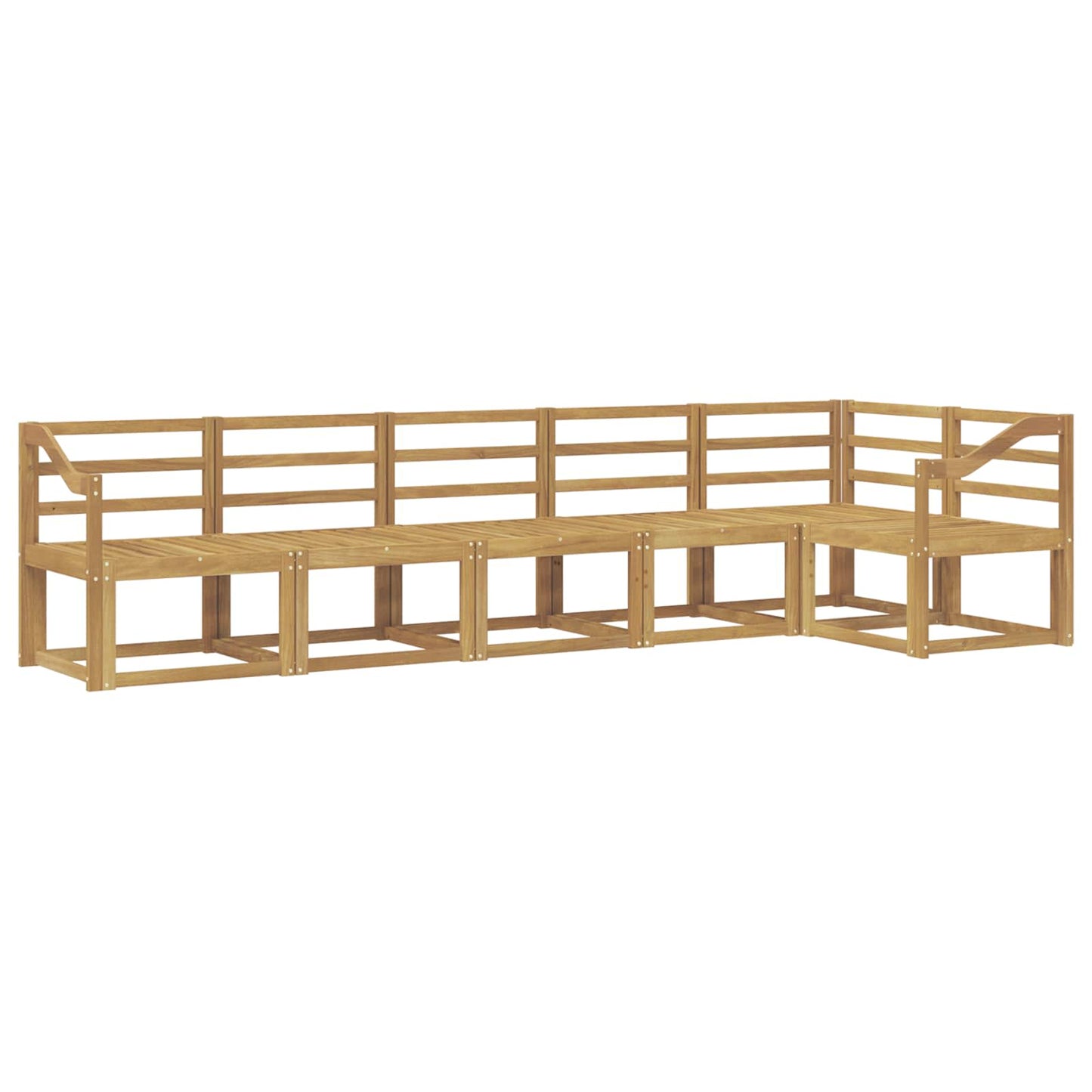 Utendørs sofa-sett 6 pcs Hvit Solid akasietre