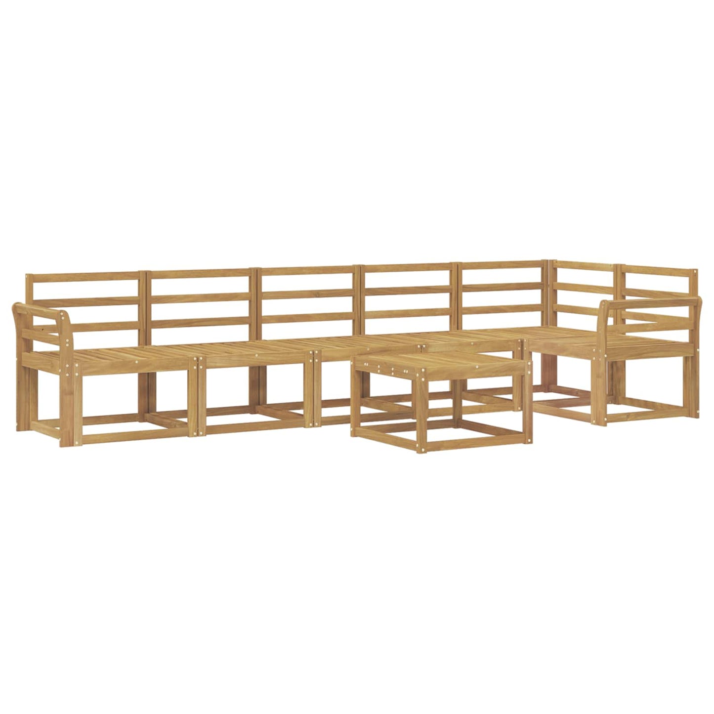 Utendørs sofa-sett 7 pcs Hvit Solid akasietre