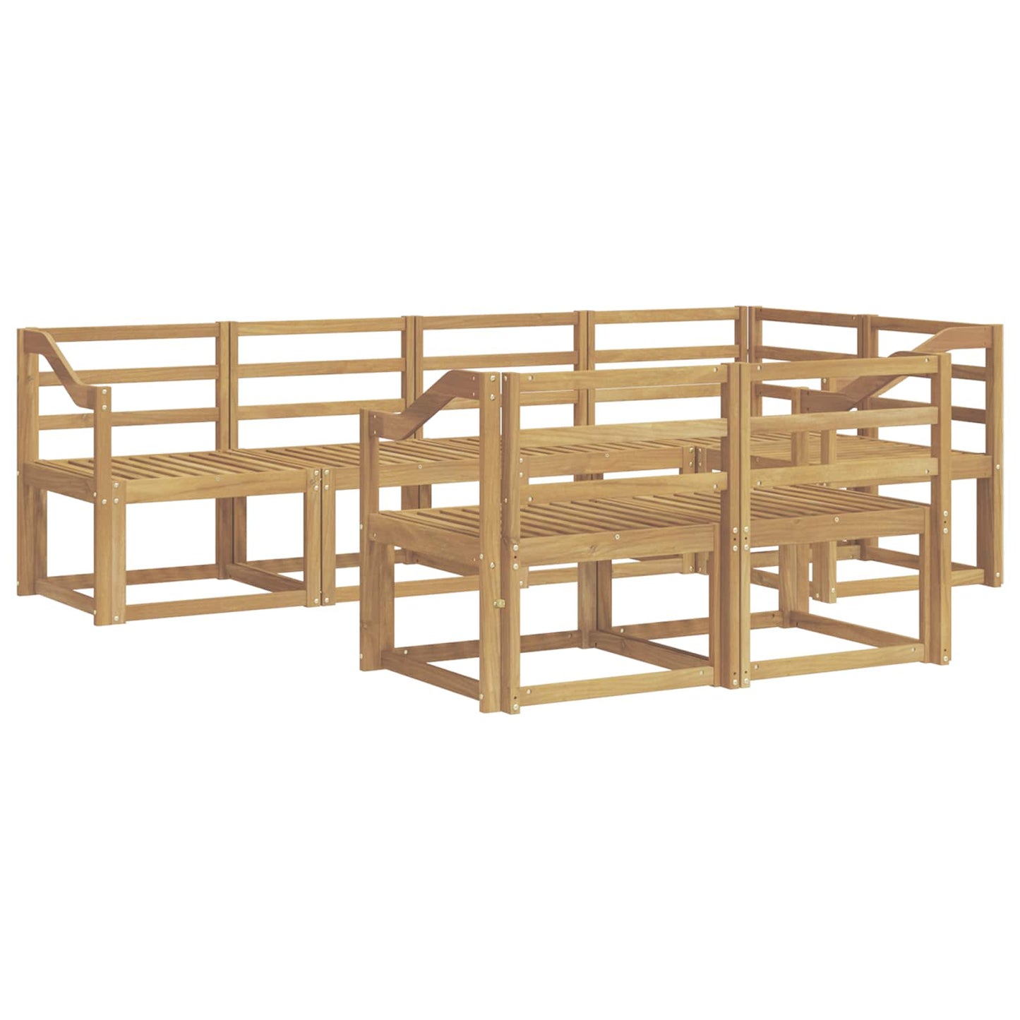 Utendørs sofa-sett 7 pcs Hvit Solid akasietre