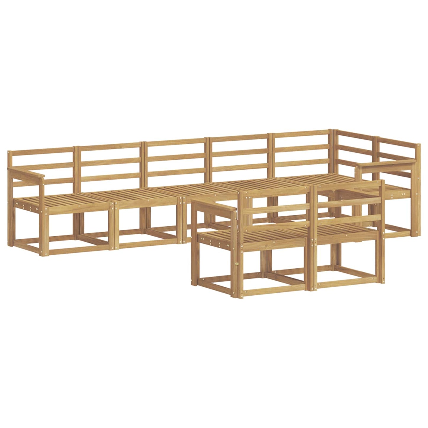 Utendørs sofa-sett 8 pcs Hvit Solid akasietre