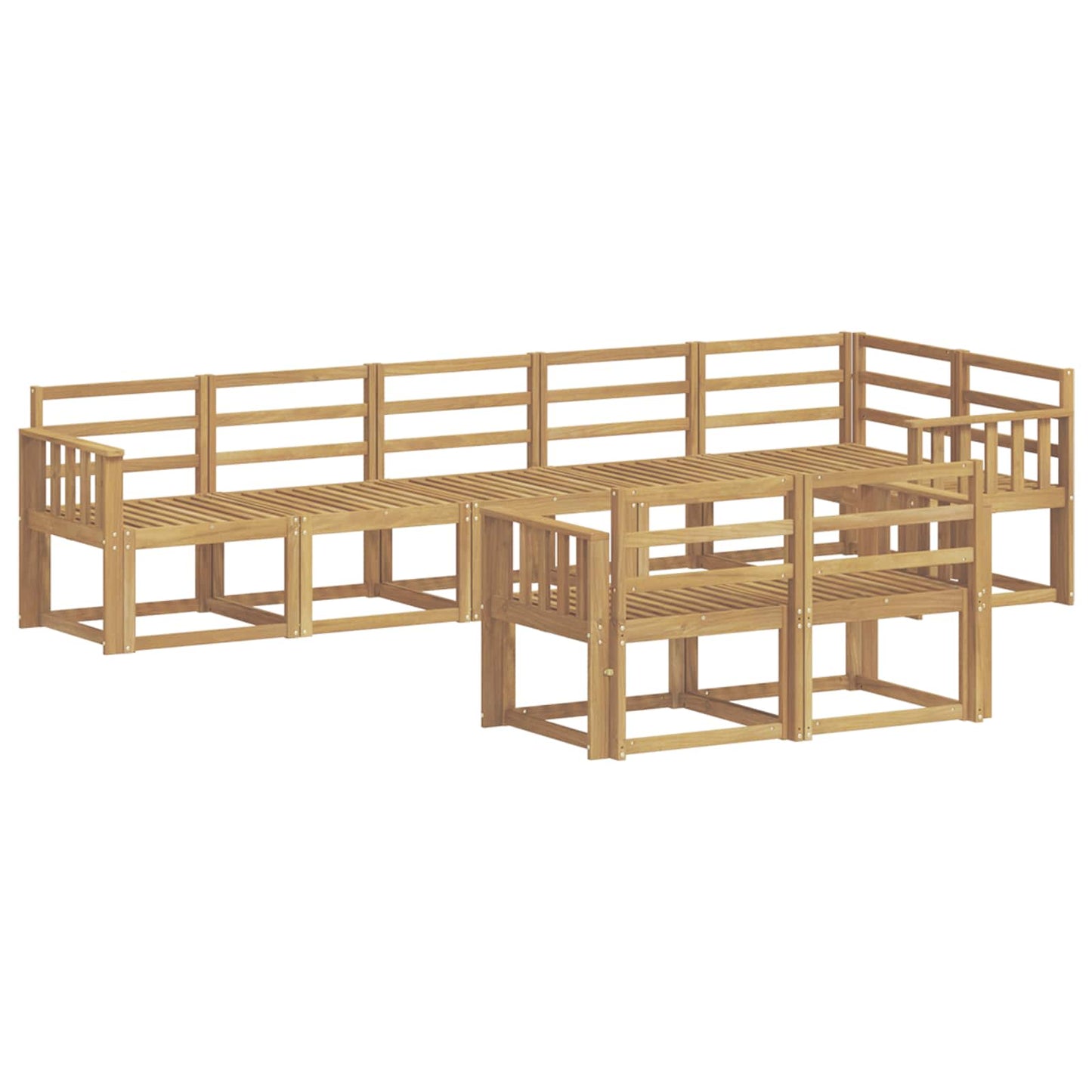 Utendørs sofa-sett 8 pcs Hvit Solid akasietre