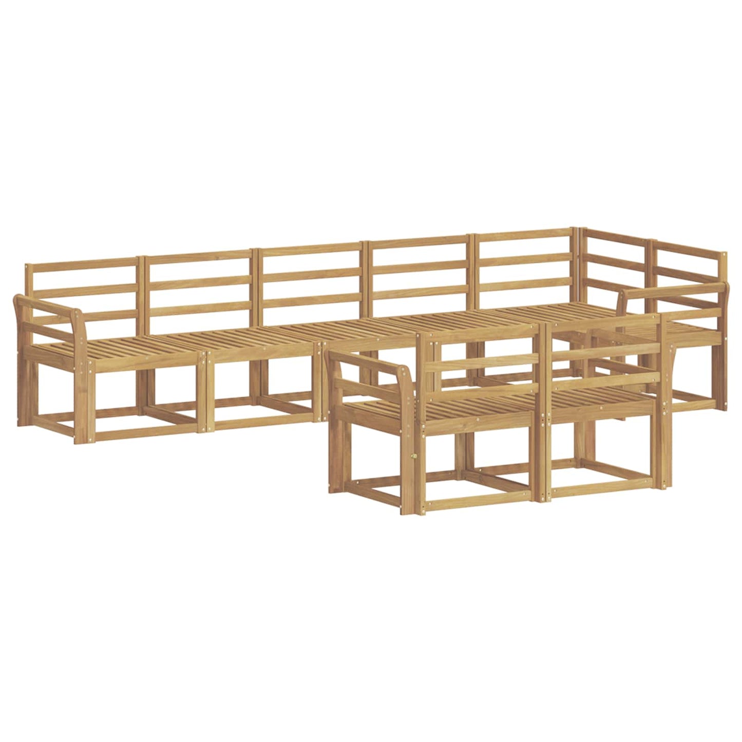 Utendørs sofa-sett 8 pcs Hvit Solid akasietre