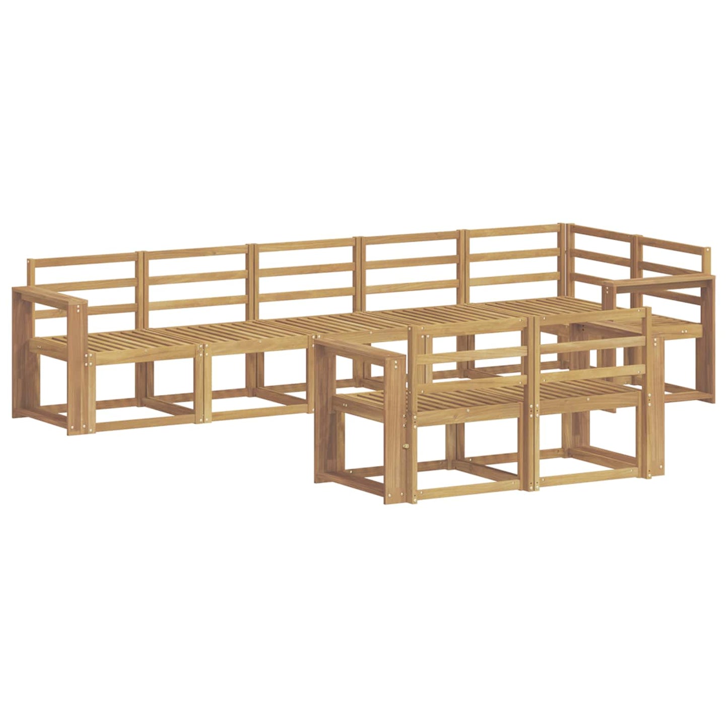 Utendørs sofa-sett 8 pcs Hvit Solid akasietre
