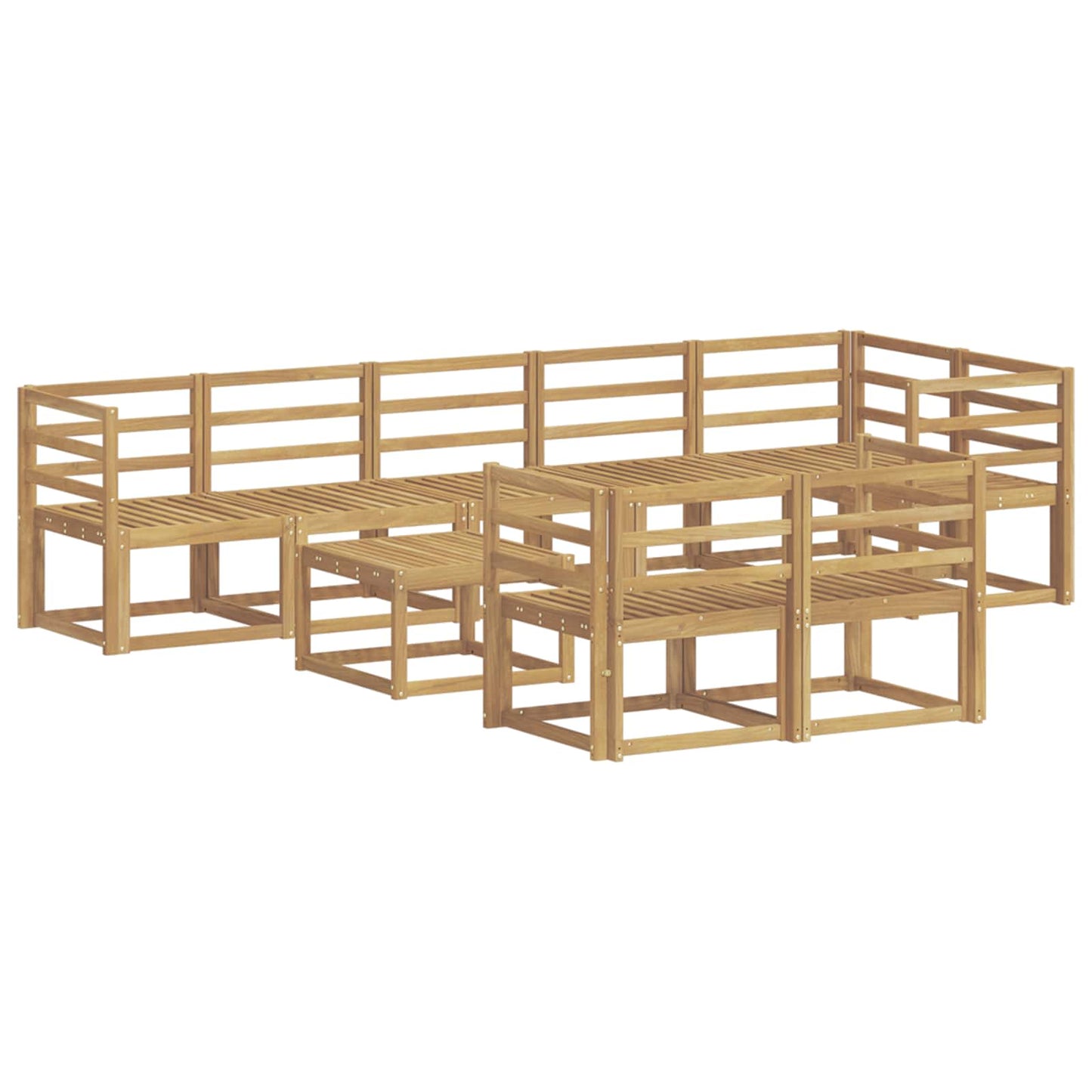 Utendørs sofa-sett 9 pcs Hvit Solid akasietre