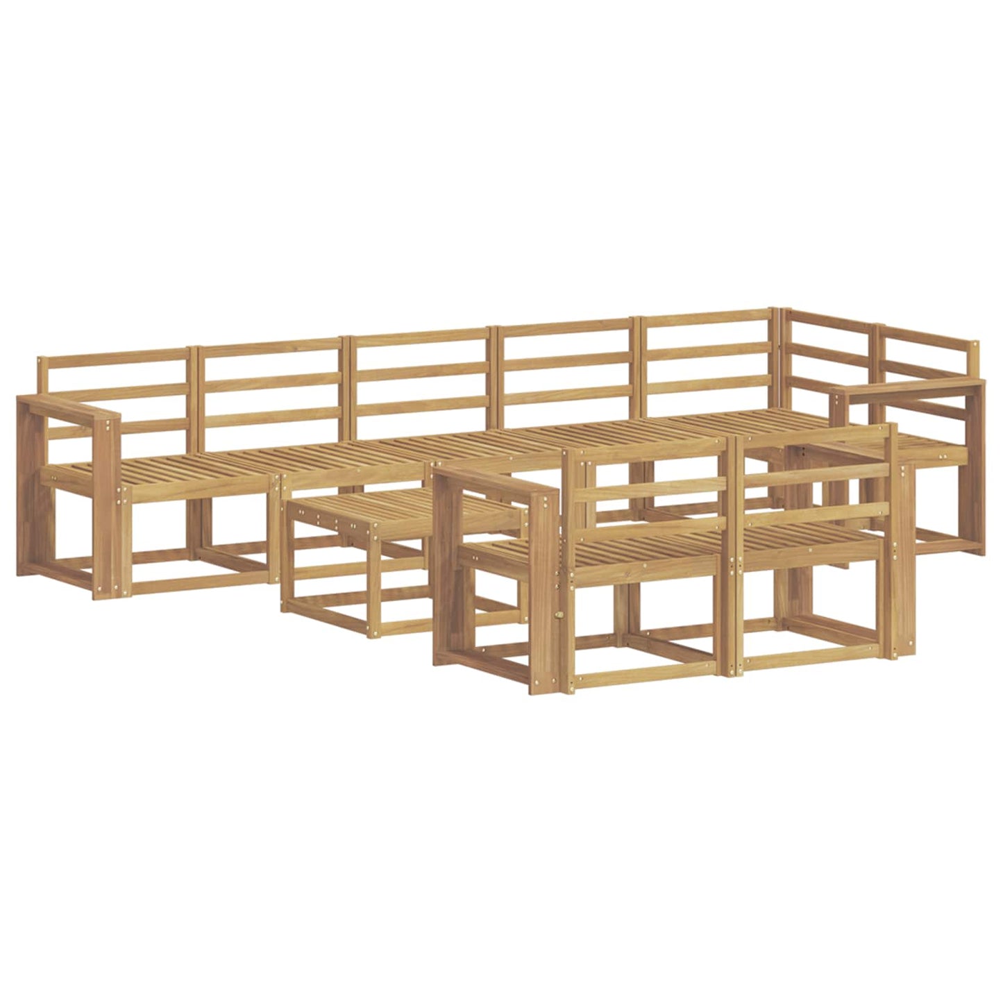 Utendørs sofa-sett 9 pcs Hvit Solid akasietre