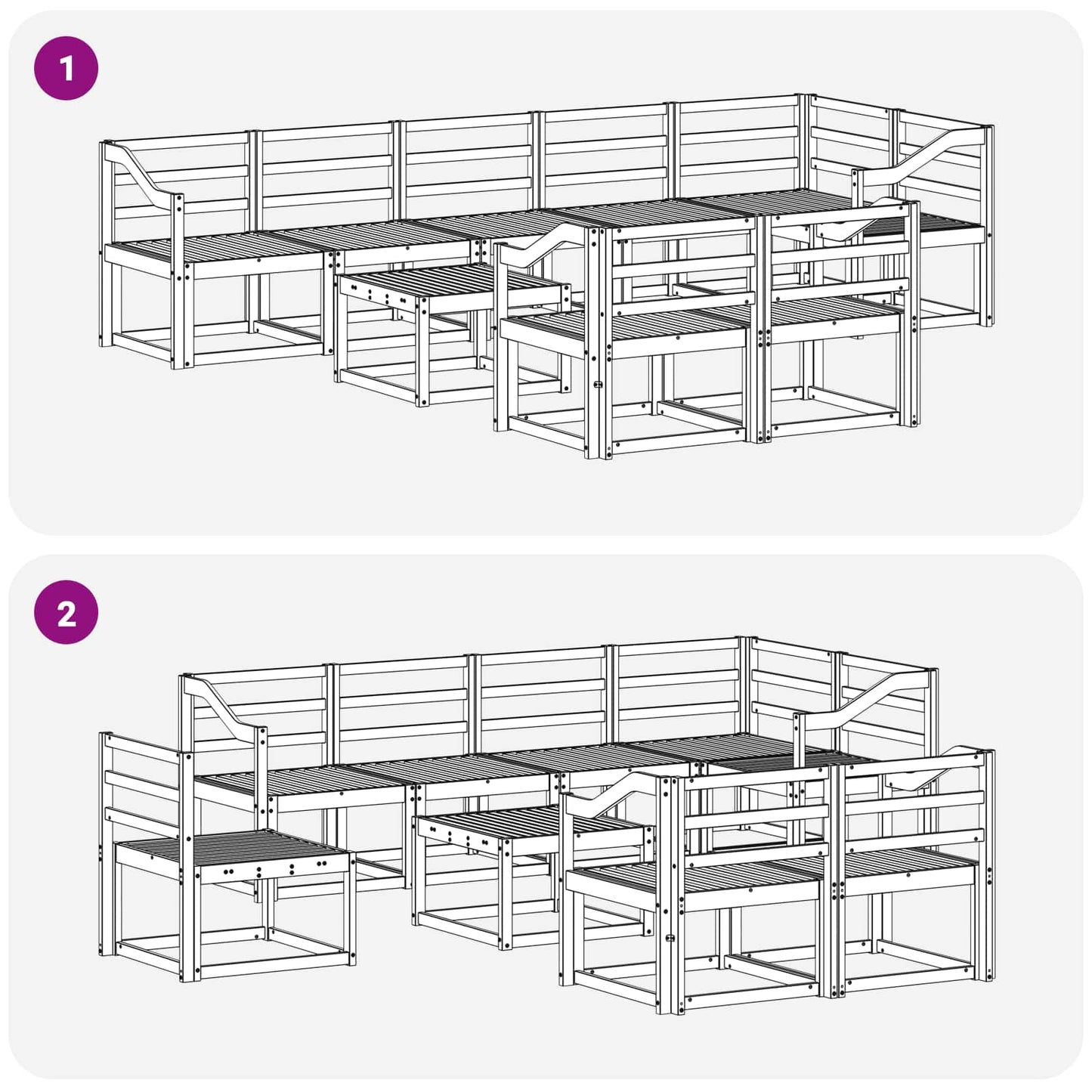 Utendørs sofa-sett 9 pcs Hvit Solid akasietre