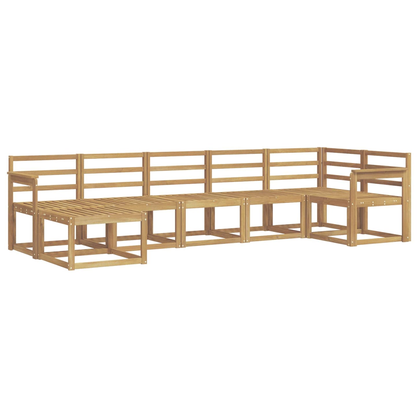 Utendørs sofa-sett 7 pcs Hvit Solid akasietre