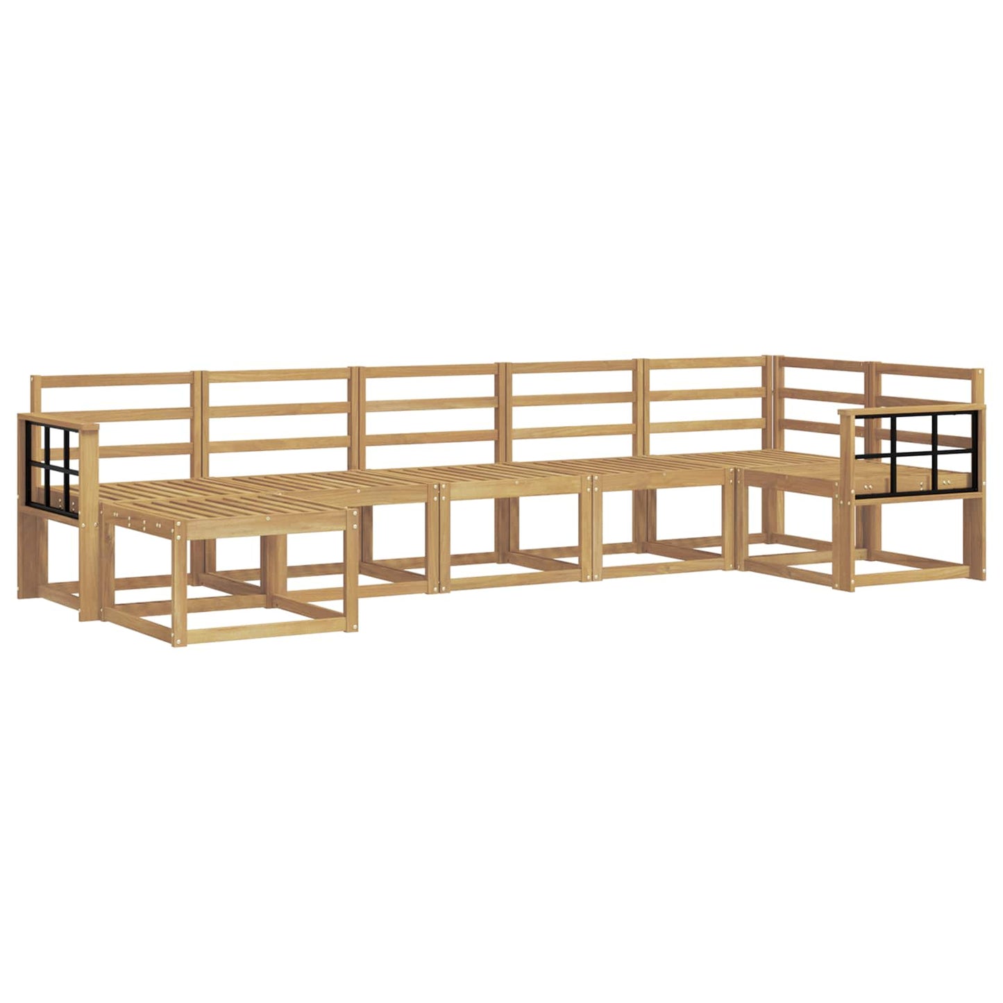 Utendørs sofa-sett 7 pcs Hvit Solid akasietre