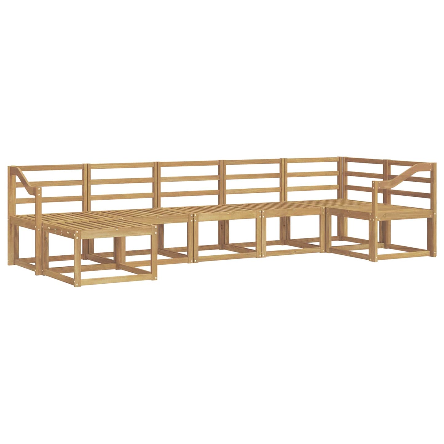 Utendørs sofa-sett 7 pcs Hvit Solid akasietre