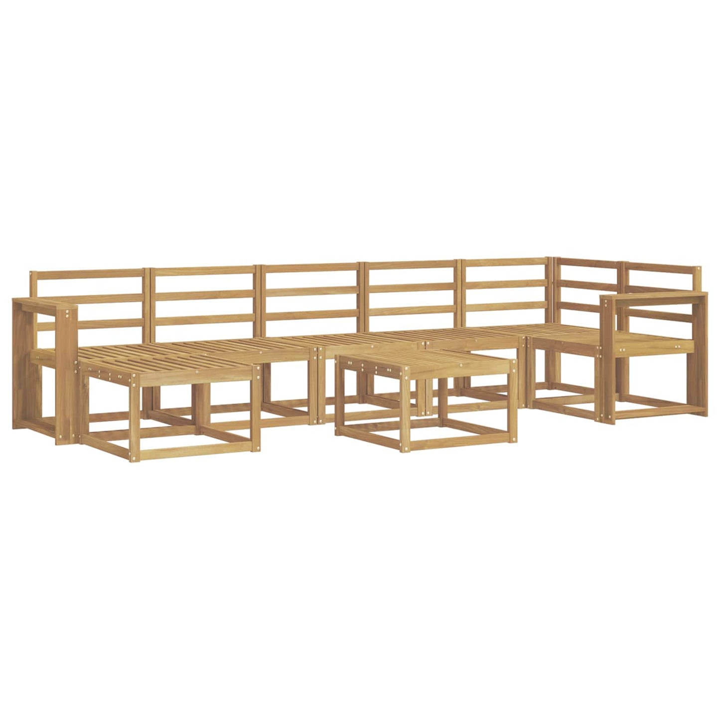 Utendørs sofa-sett 8 pcs Hvit Solid akasietre