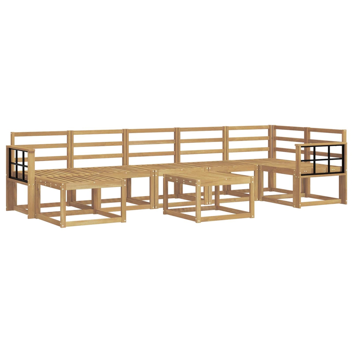 Utendørs sofa-sett 8 pcs Hvit Solid akasietre
