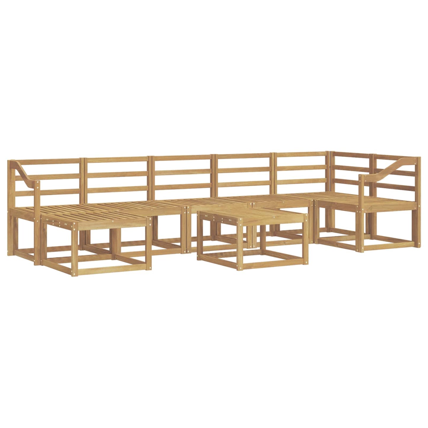 Utendørs sofa-sett 8 pcs Hvit Solid akasietre
