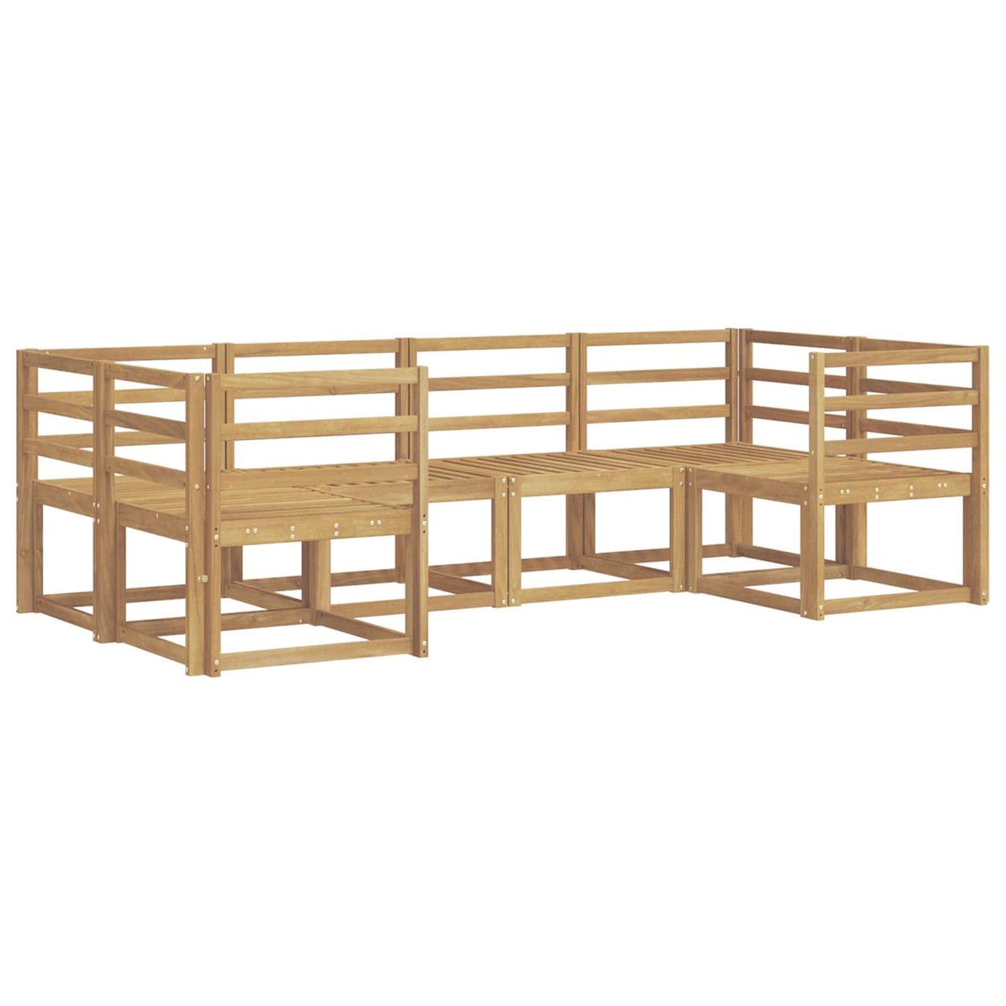 Utendørs sofa-sett 6 pcs Hvit Solid akasietre