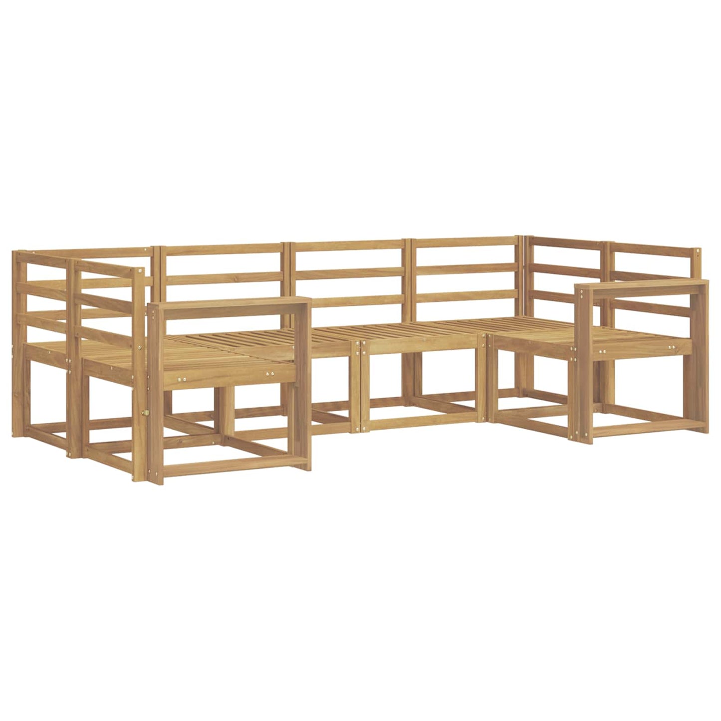 Utendørs sofa-sett 6 pcs Hvit Solid akasietre