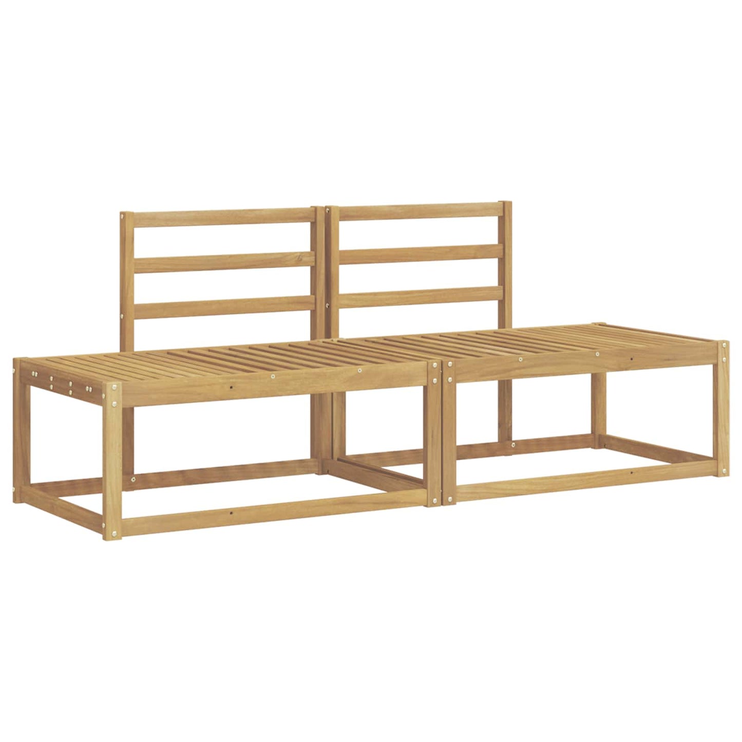 Utendørs sofa-sett 2 stk. Hvit Solid akasietre