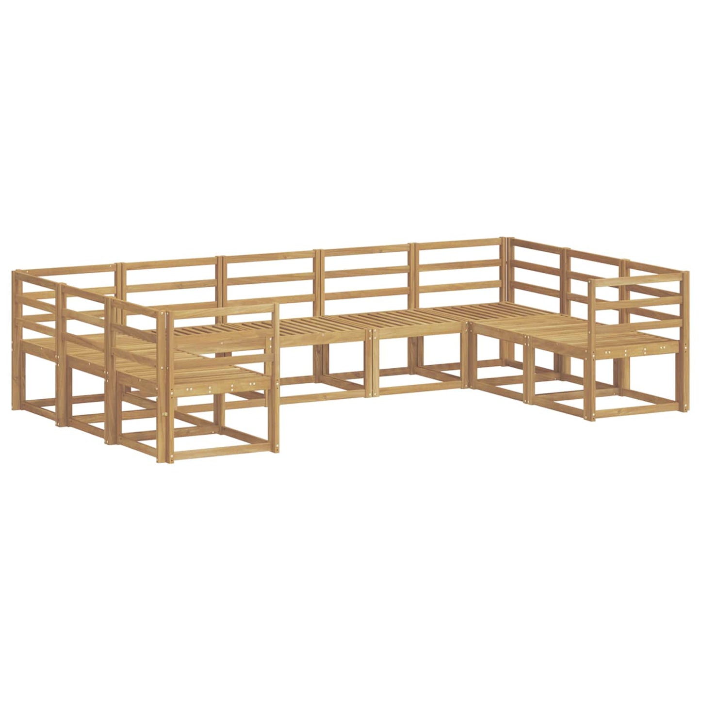 Utendørs sofa-sett 9 pcs Hvit Solid akasietre