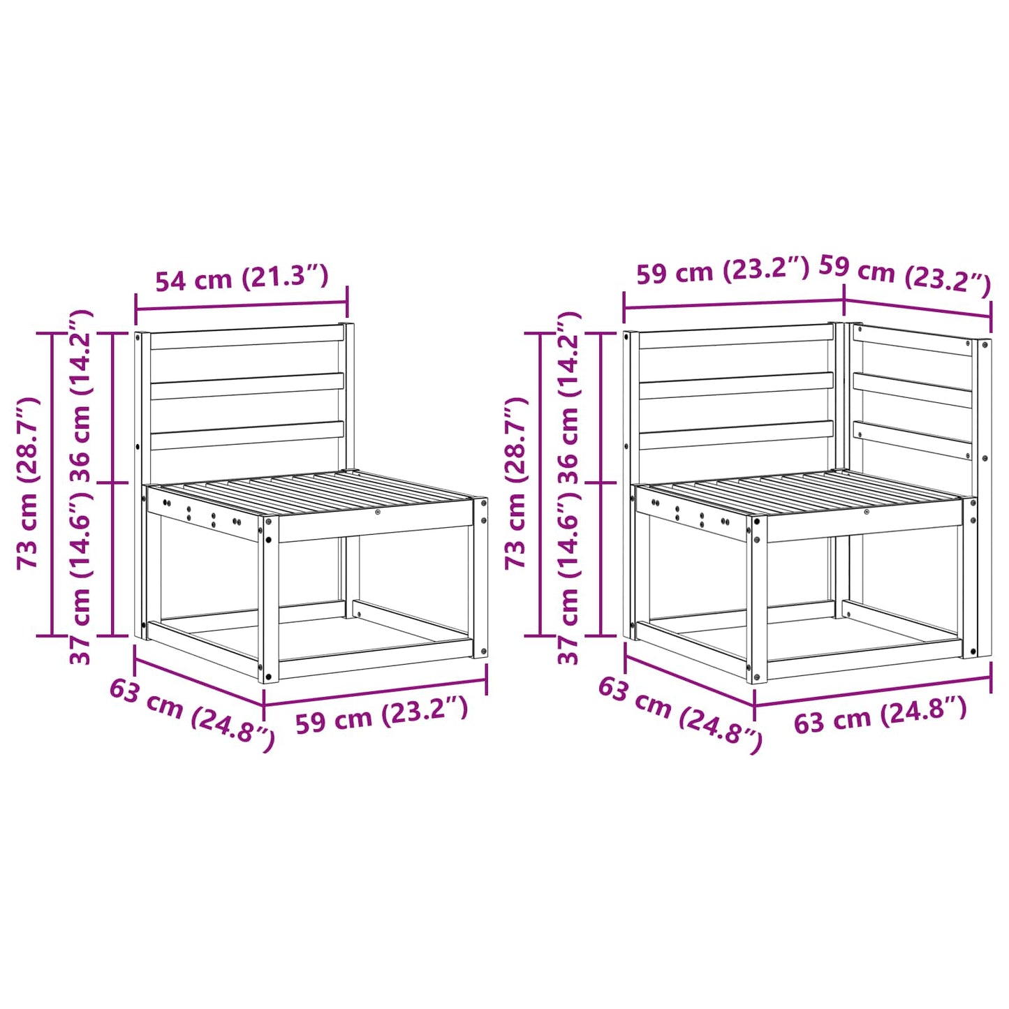 Utendørs sofa-sett 9 pcs Hvit Solid akasietre