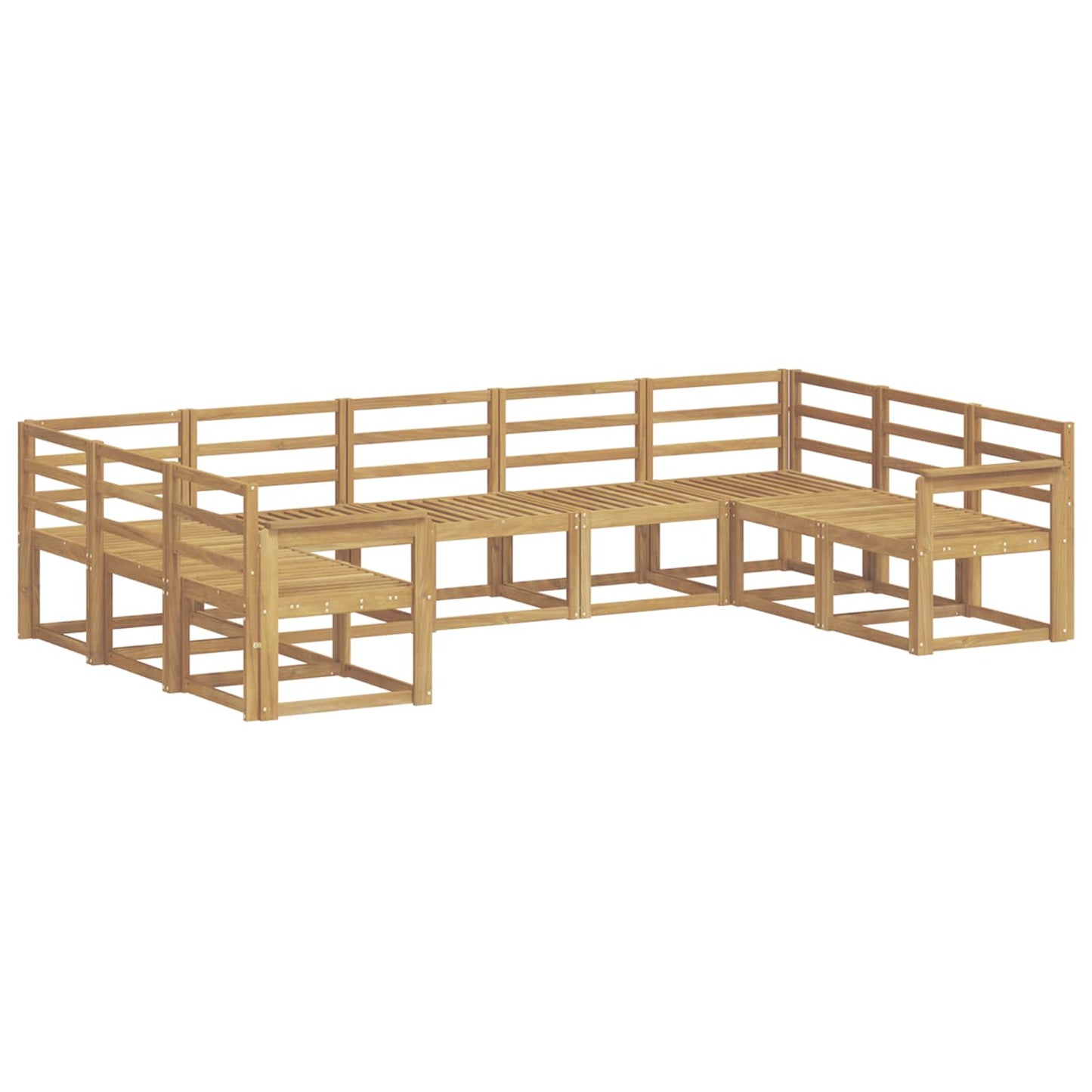 Utendørs sofa-sett 9 pcs Hvit Solid akasietre