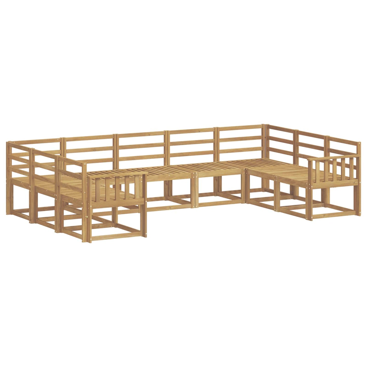 Utendørs sofa-sett 9 pcs Hvit Solid akasietre
