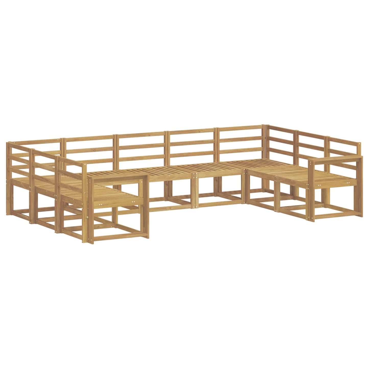 Utendørs sofa-sett 9 pcs Hvit Solid akasietre