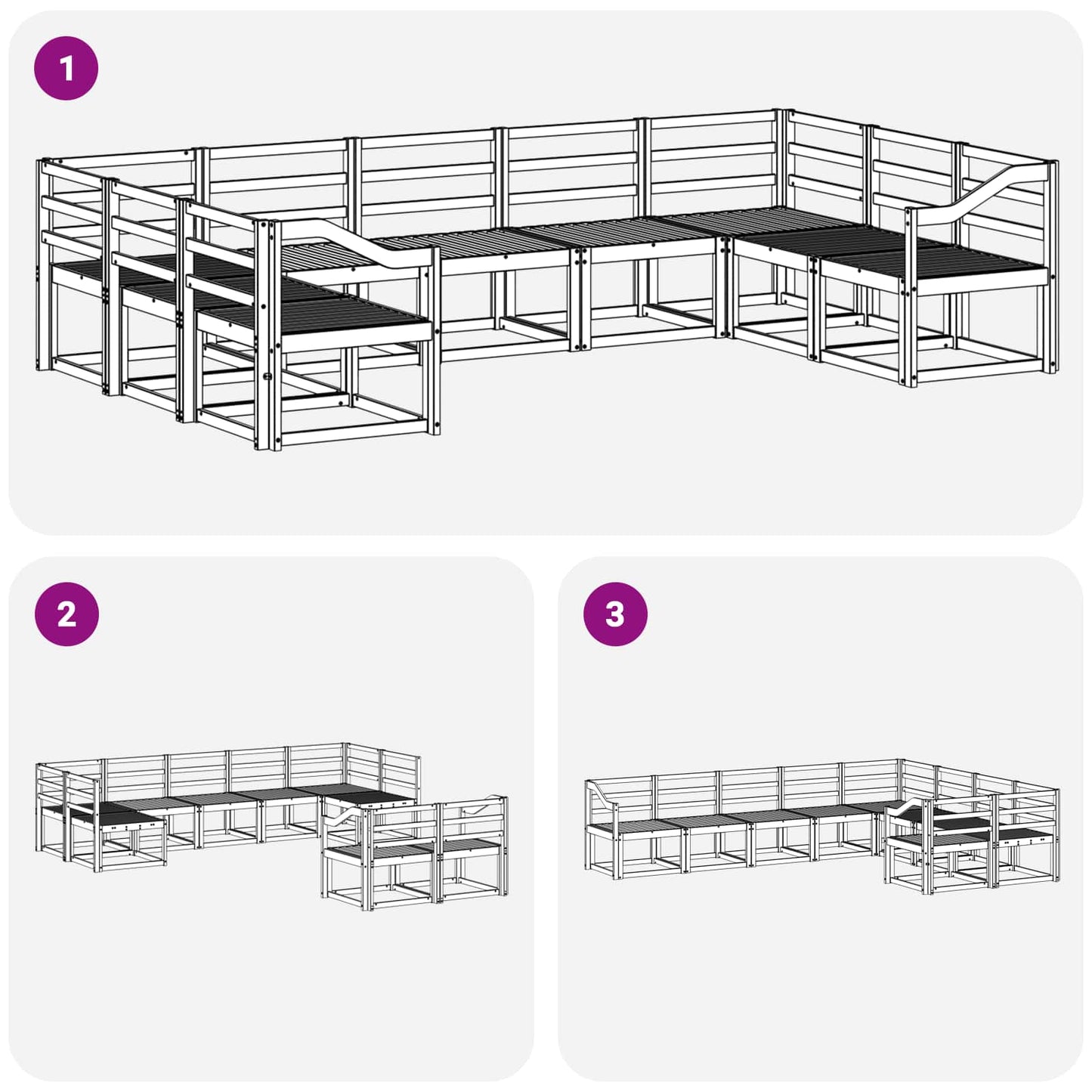 Utendørs sofa-sett 9 pcs Hvit Solid akasietre