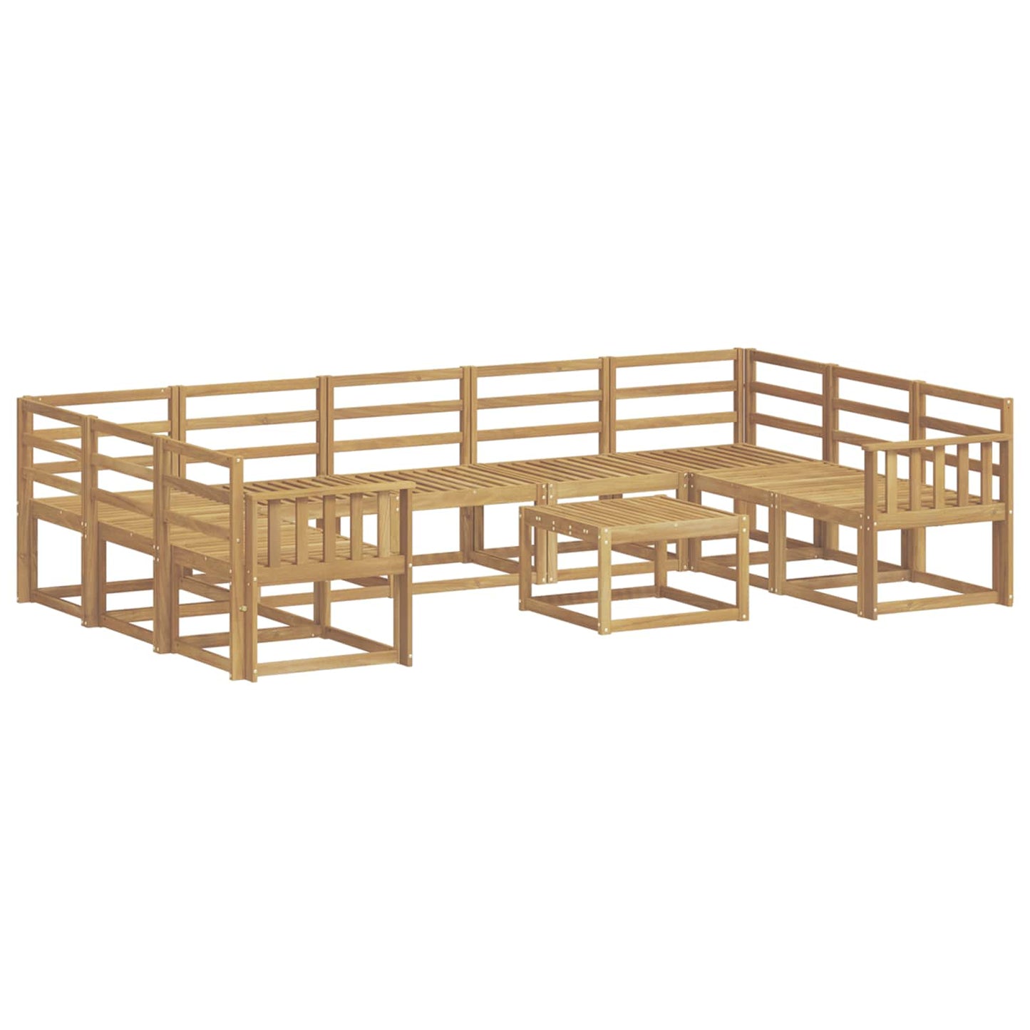 Utendørs sofa-sett 10 pcs Hvit Solid akasietre