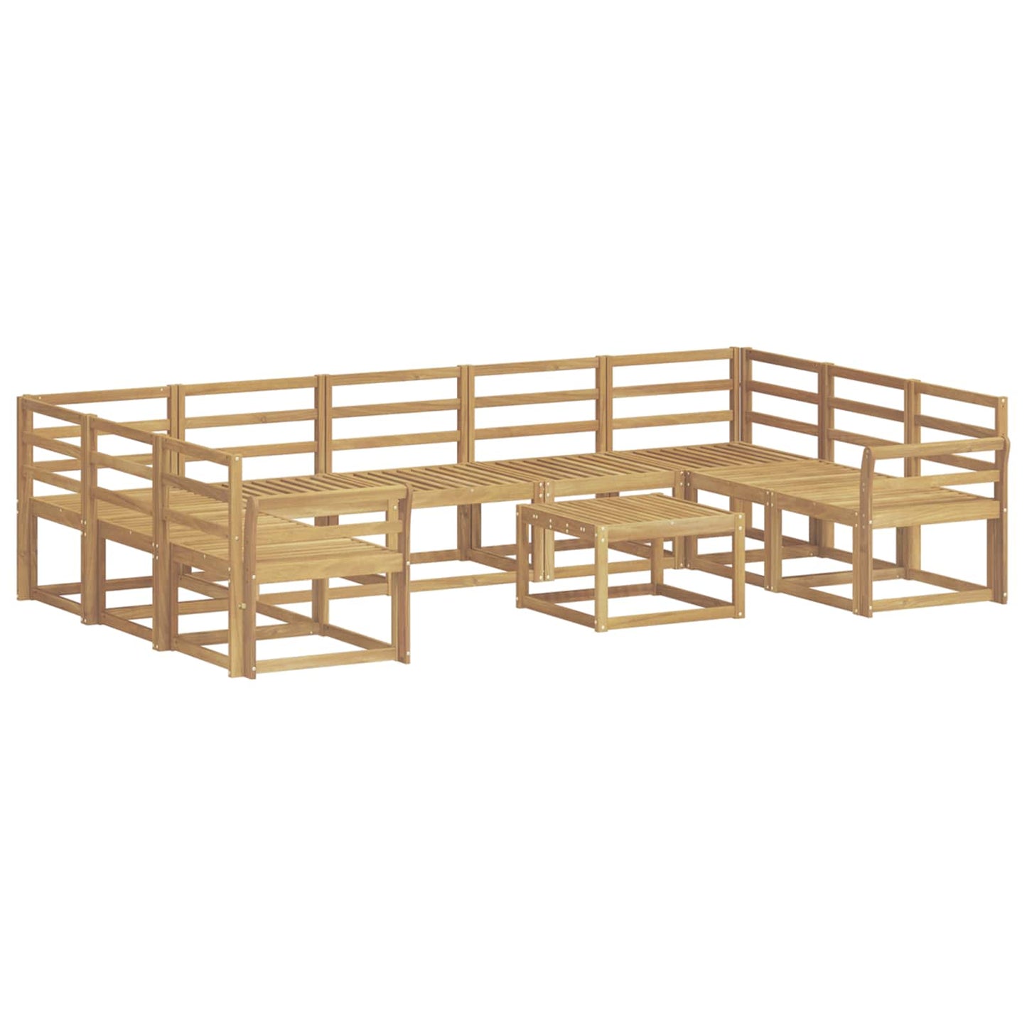 Utendørs sofa-sett 10 pcs Hvit Solid akasietre