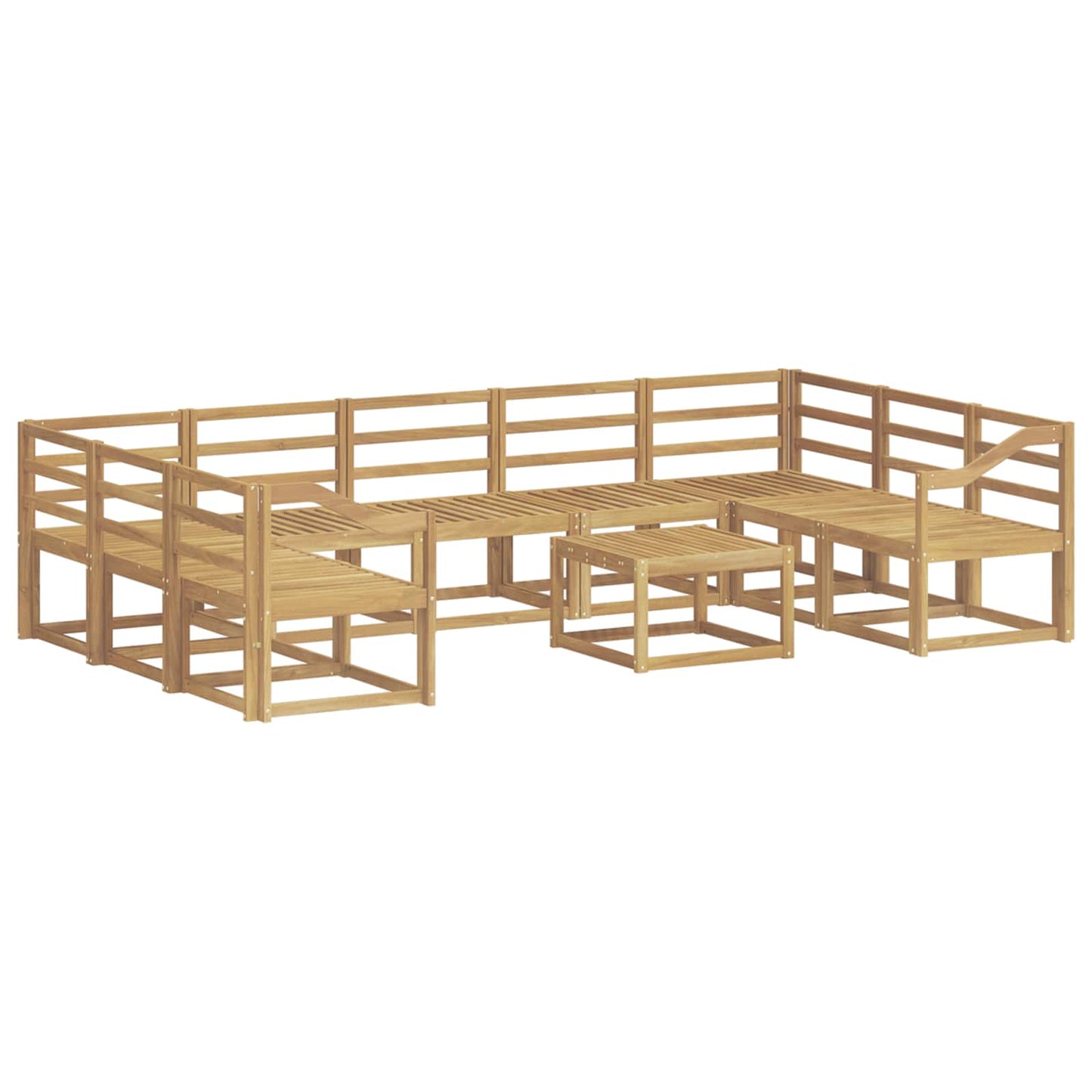 Utendørs sofa-sett 10 pcs Hvit Solid akasietre