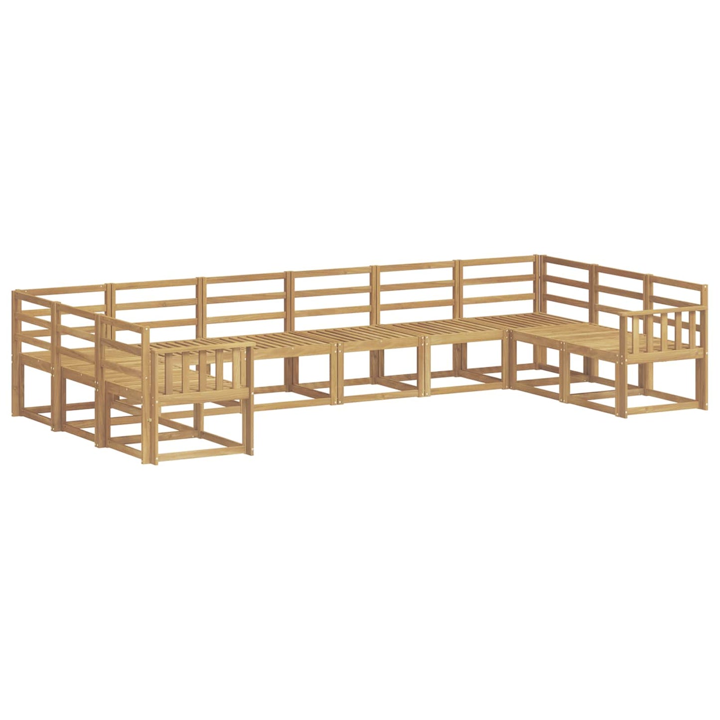 Utendørs sofa-sett 10 pcs Hvit Solid akasietre