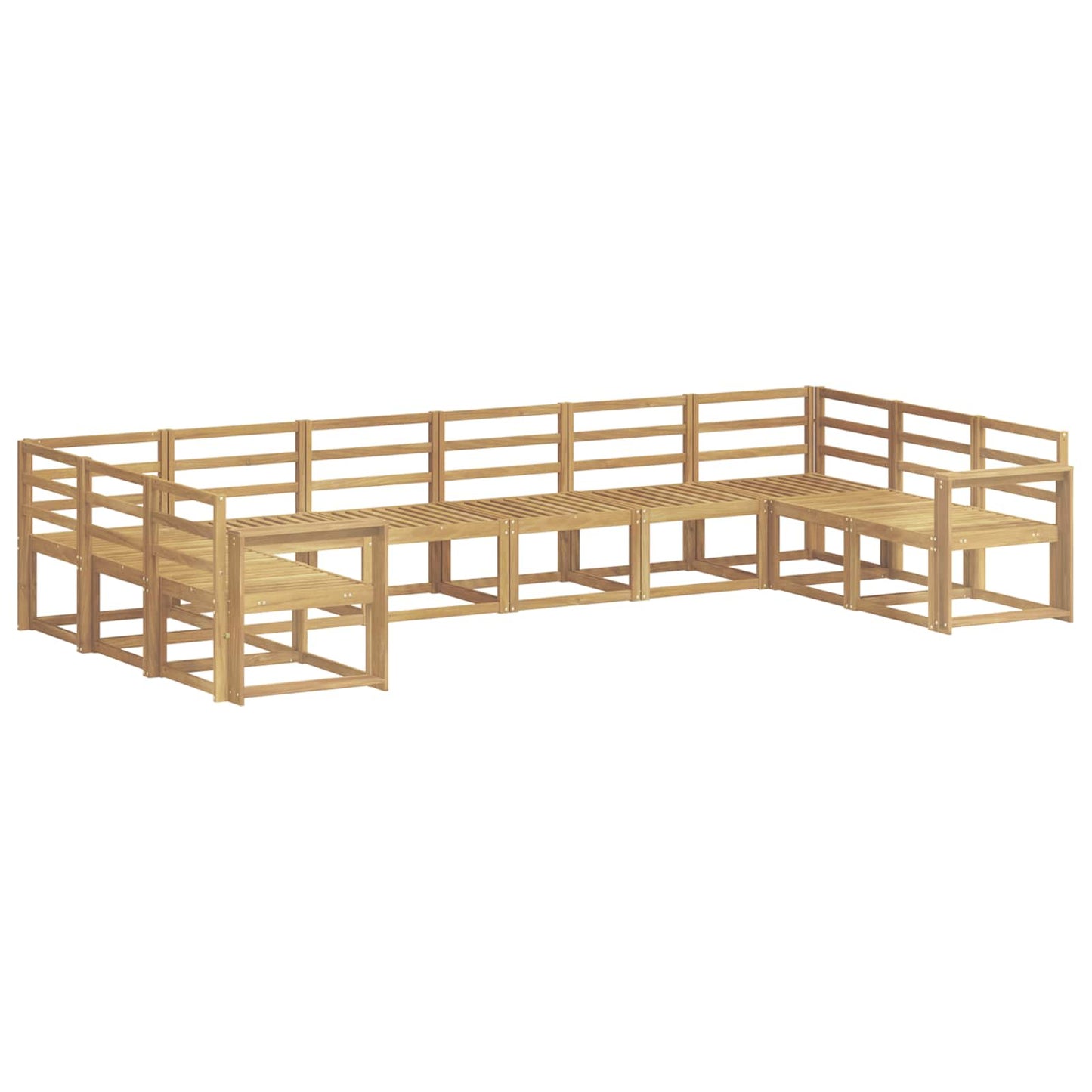 Utendørs sofa-sett 10 pcs Hvit Solid akasietre