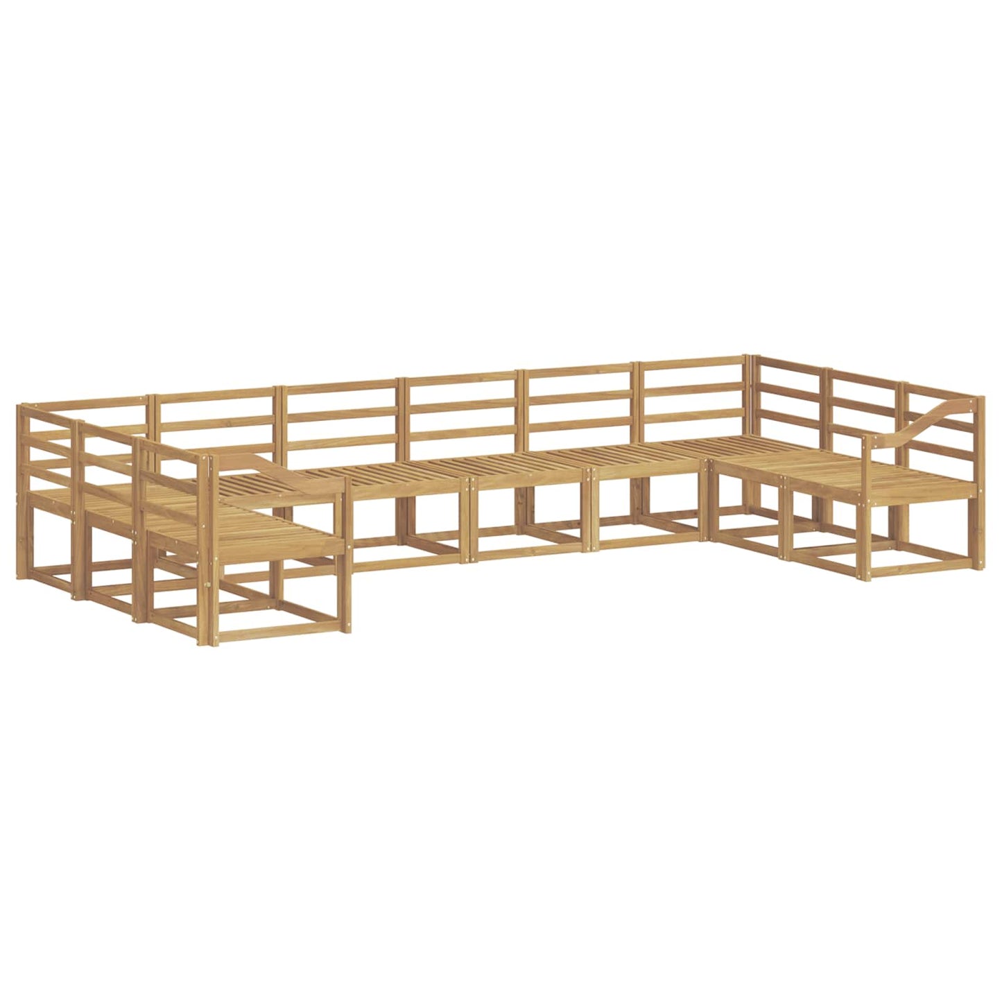 Utendørs sofa-sett 10 pcs Hvit Solid akasietre