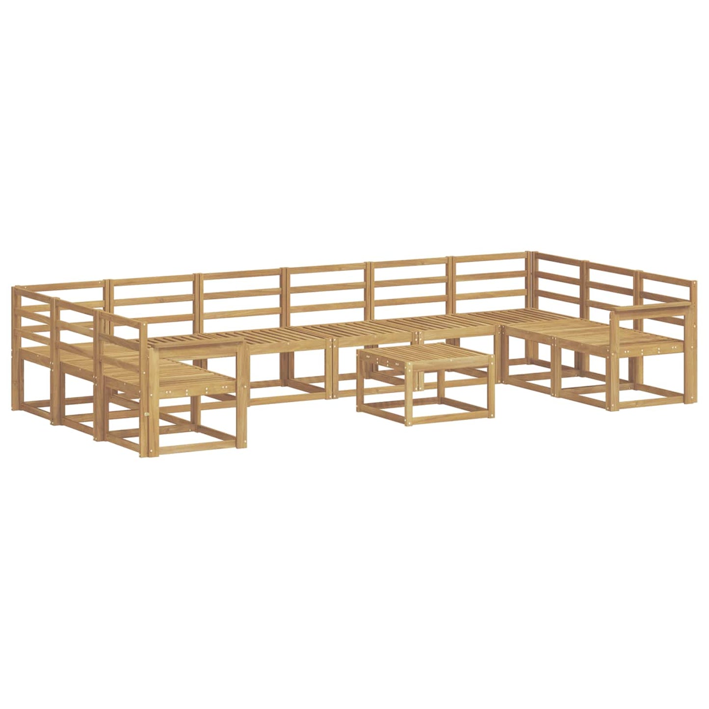Utendørs sofa-sett 11 pcs Hvit Solid akasietre