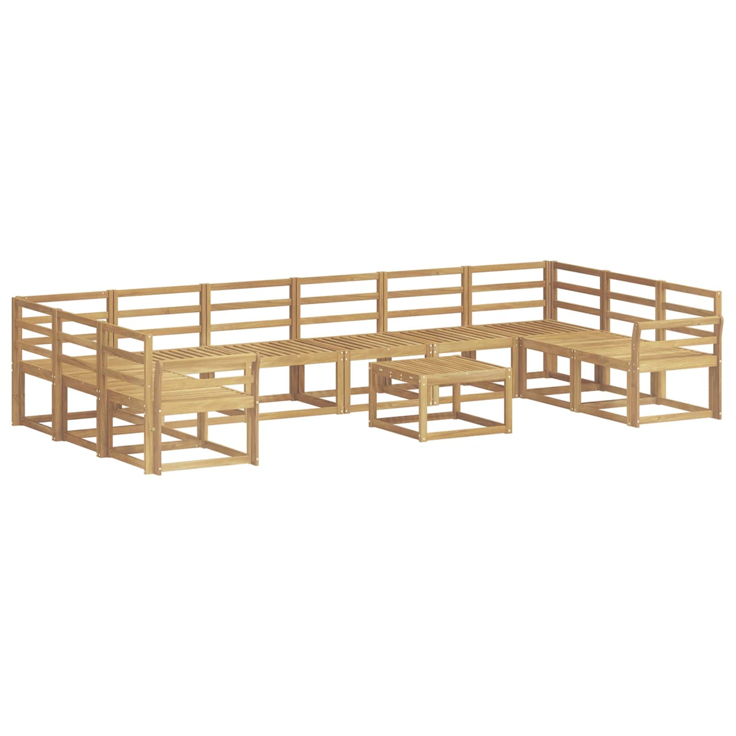 Utendørs sofa-sett 11 pcs Hvit Solid akasietre