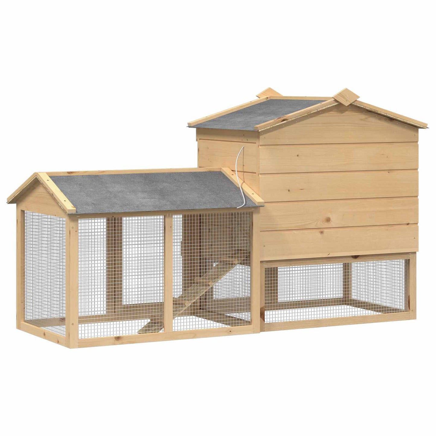 Hønsehus 2 pcs Brun Massiv furu