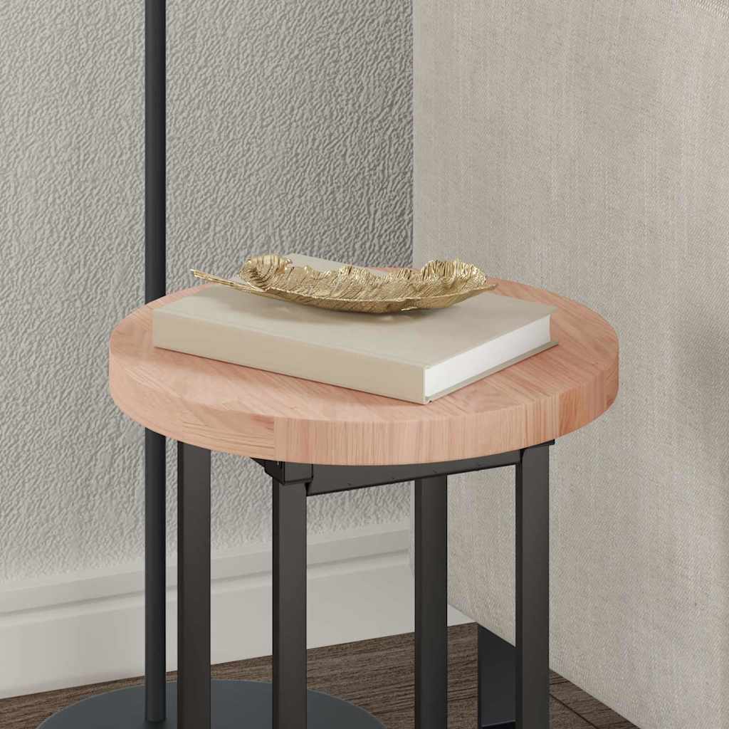 Bordplate Lys Brun Ø 30 x 2,5 cm Massivt Eiketre