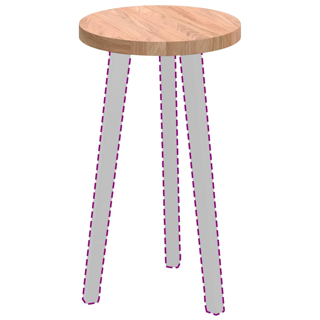 Bordplate Lys Brun Ø 30 x 2,5 cm Massivt Eiketre