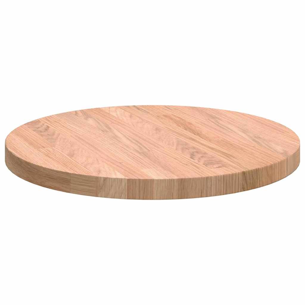 Bordplate Lys Brun Ø 40 x 2,5 cm Massivt Eiketre
