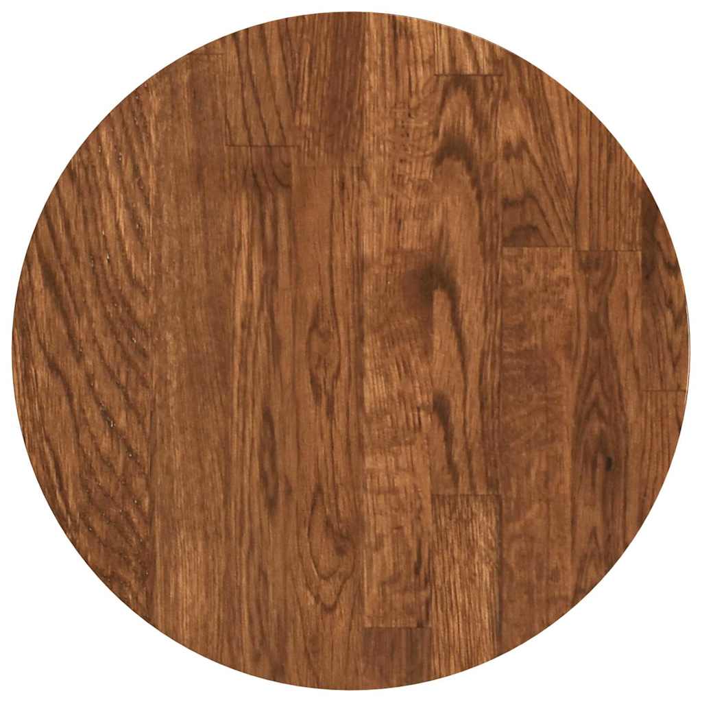 Bordplate Mørk brun Ø 30 x 2,5 cm Massivt Eiketre