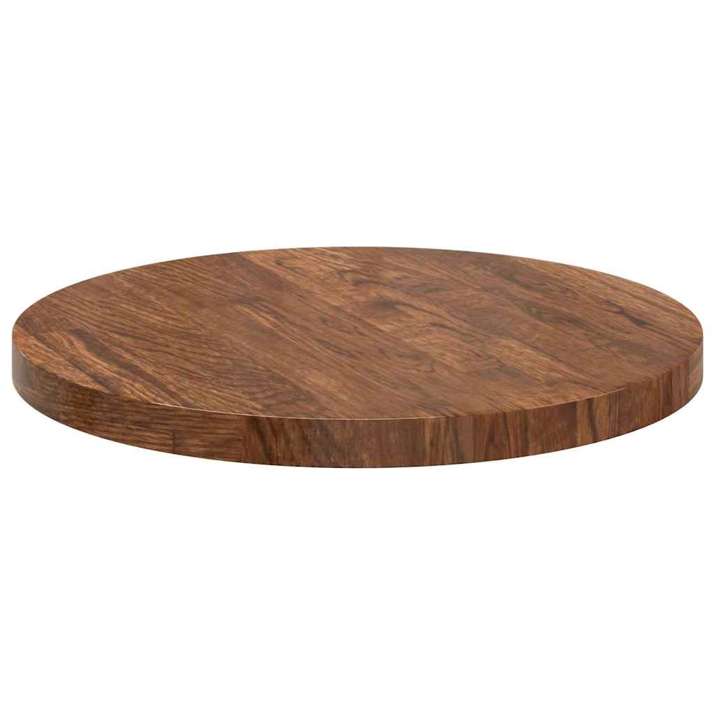 Bordplate Mørk brun Ø 40 x 2,5 cm Massivt Eiketre
